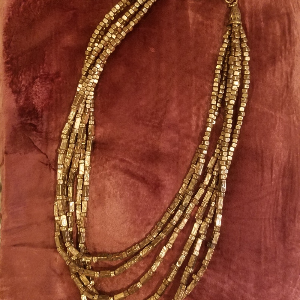mock gold multiple strands necklace
